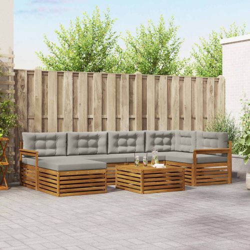 Комплект дивани за открито 19 pcs Естествено и светло сиво