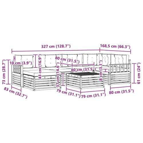 Комплект дивани за открито 7 pcs Естествено и светло сиво