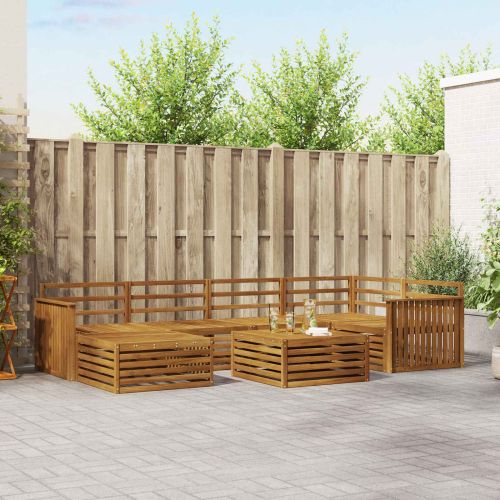 Комплект дивани за открито 7 pcs Естествен