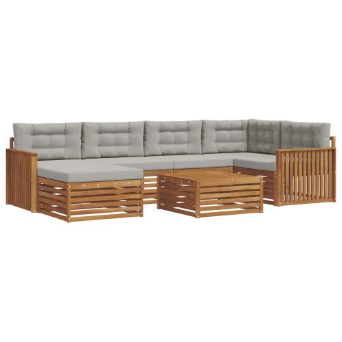 Комплект дивани за открито 19 pcs Естествено и светло сиво