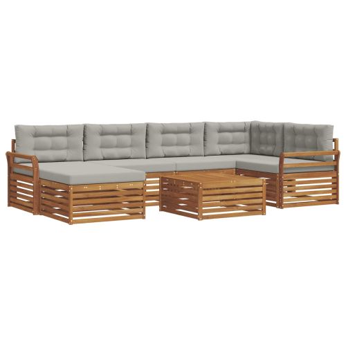 Комплект дивани за открито 19 pcs Естествено и светло сиво
