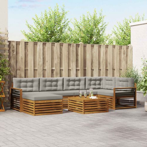 Комплект дивани за открито 7 pcs Естествено и светло сиво