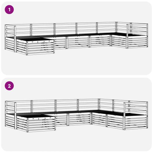 Комплект дивани за открито 7 pcs Естествен