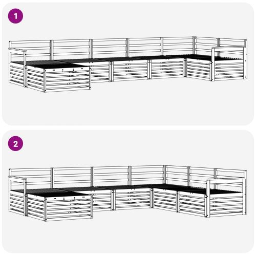 Комплект дивани за открито 7 pcs Естествен