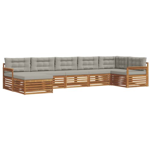 Комплекти дивани с възглавница 7 pcs Естествено и светло сиво