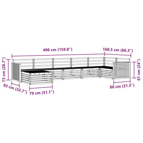 Комплекти дивани 7 pcs Естествен Солидно акациево дърво