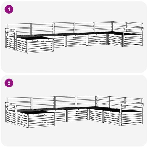 Комплект дивани за открито 7 pcs Естествен