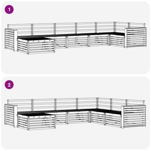 Комплект дивани за открито 7 pcs Естествен