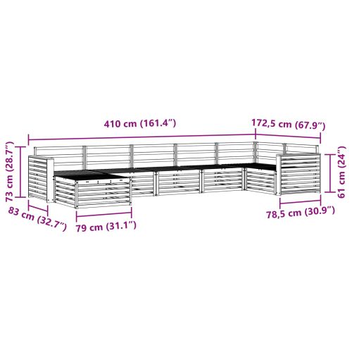 Комплект дивани за открито 7 pcs Естествен