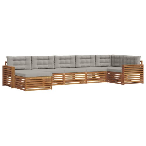 Комплекти дивани с възглавница 7 pcs Естествено и светло сиво