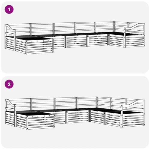 Комплект дивани за открито 7 pcs Естествен