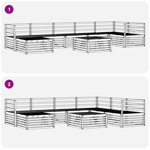 Комплект дивани за открито 8 pcs Естествен