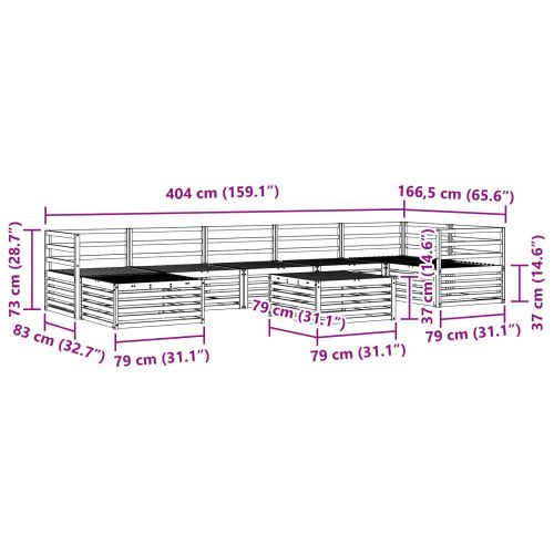 Комплект дивани за открито 8 pcs Естествен