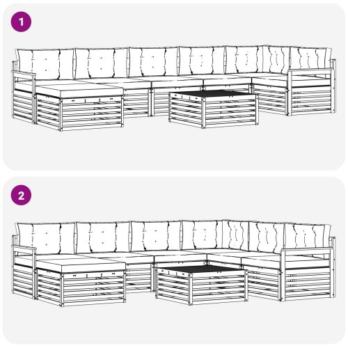Комплект дивани за открито 8 pcs Натурален и Бежов