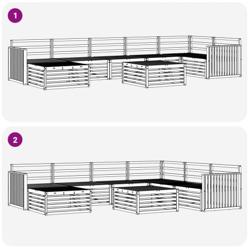 Комплект дивани за открито 8 pcs Естествен