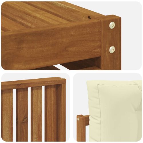 Комплект дивани за открито 8 pcs Натурален и Крема