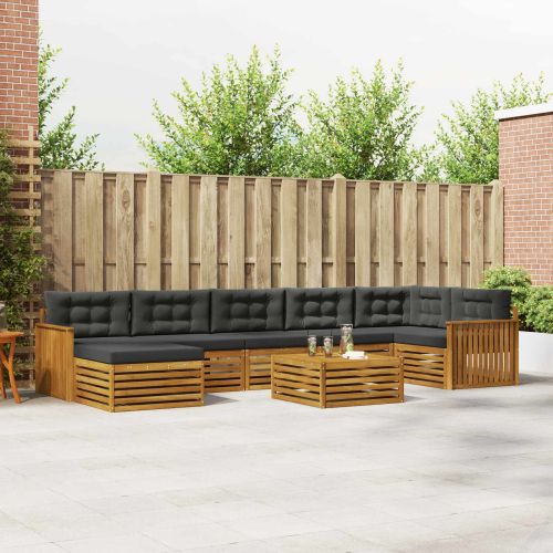 Комплекти дивани с възглавница 8 pcs Натурален и Антрацит