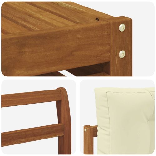 Комплект дивани за открито 8 pcs Натурален и Крема