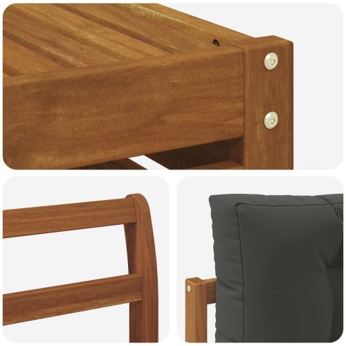 Комплект дивани за открито 8 pcs Натурален и Антрацит