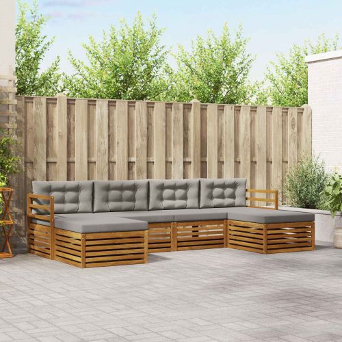 Комплекти дивани с възглавница 6 pcs Естествено и светло сиво