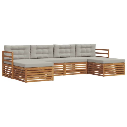 Комплекти дивани с възглавница 6 pcs Естествено и светло сиво