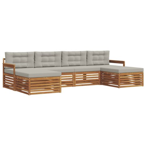 Комплекти дивани с възглавница 6 pcs Естествено и светло сиво