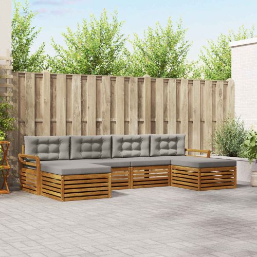 Комплекти дивани с възглавница 6 pcs Естествено и светло сиво