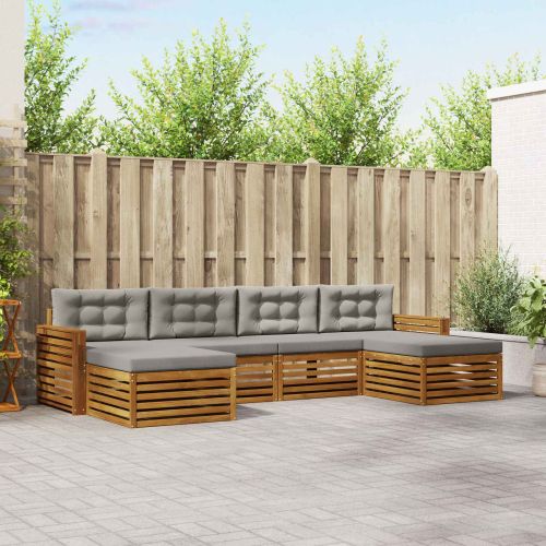 Комплекти дивани с възглавница 6 pcs Естествено и светло сиво