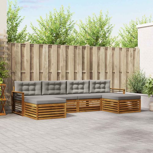 Комплекти дивани с възглавница 6 pcs Естествено и светло сиво