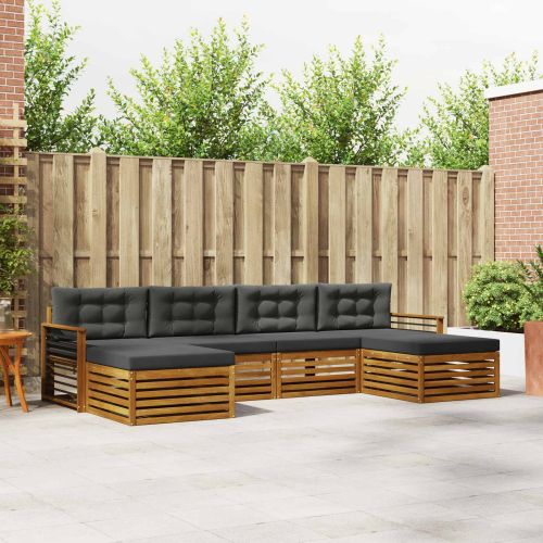 Комплекти дивани с възглавница 6 pcs Натурален и Антрацит