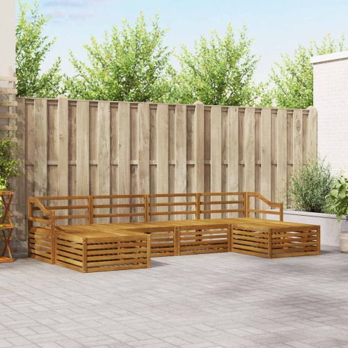 Комплекти дивани 6 pcs Естествен Солидно акациево дърво