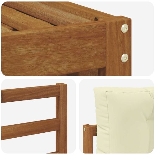 Комплект дивани за открито 8 pcs Натурален и Крема