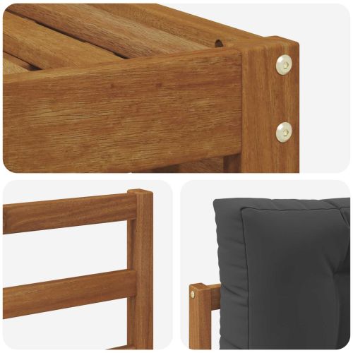 Комплект дивани за открито 8 pcs Натурален и Антрацит