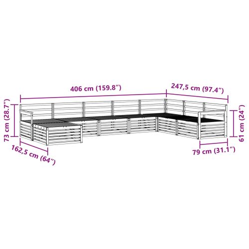 Комплект дивани за открито 8 pcs Естествен