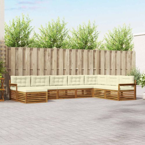 Комплекти дивани 8 pcs Натурален и Крема Солидно акациево дърво