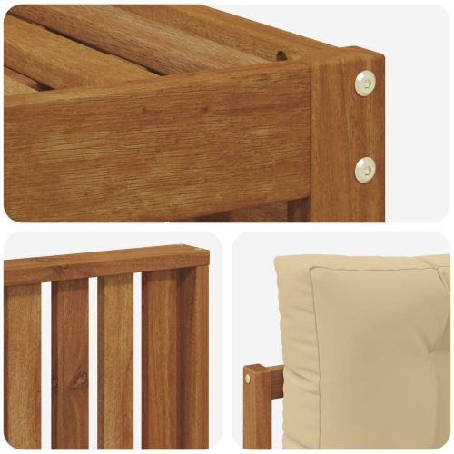 Комплект дивани за открито 8 pcs Натурален и Бежов