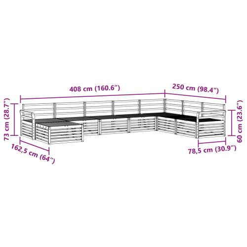Комплекти дивани 8 pcs Естествен Солидно акациево дърво