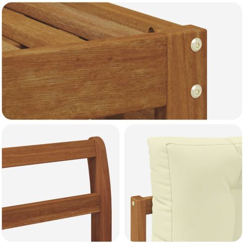 Комплект дивани за открито 8 pcs Натурален и Крема