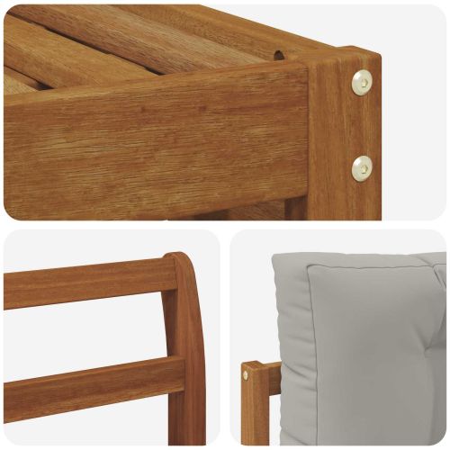 Комплект дивани за открито 8 pcs Естествено и светло сиво