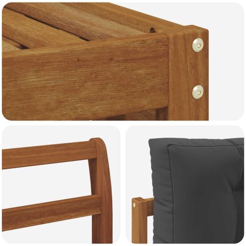 Комплект дивани за открито 8 pcs Натурален и Антрацит