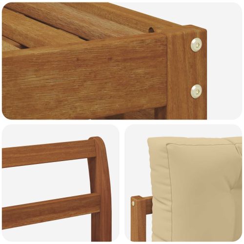 Комплект дивани за открито 8 pcs Натурален и Бежов