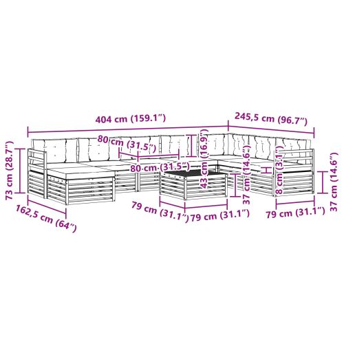 Комплекти дивани с възглавница 9 pcs Естествено и светло сиво