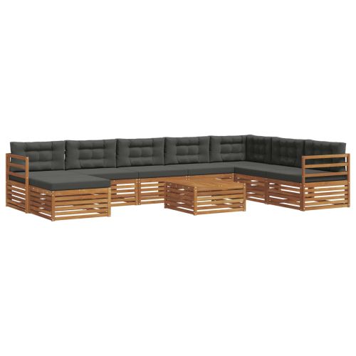 Комплекти дивани с възглавница 9 pcs Натурален и Антрацит