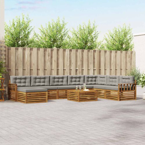 Комплекти дивани с възглавница 9 pcs Естествено и светло сиво