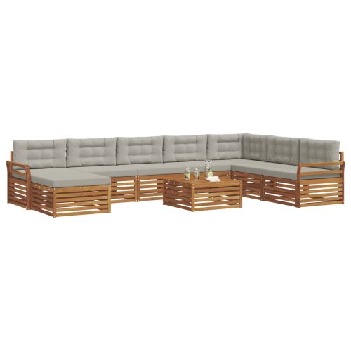 Комплекти дивани с възглавница 9 pcs Естествено и светло сиво