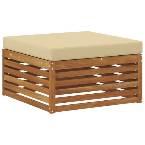 Комплекти дивани 9 pcs Натурален и Бежов Солидно акациево дърво