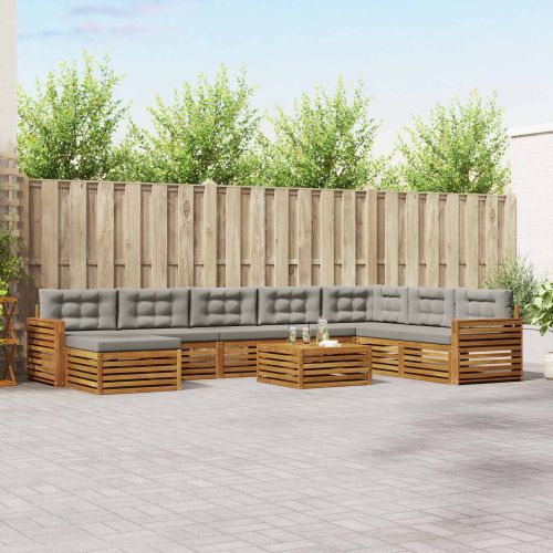 Комплекти дивани с възглавница 9 pcs Естествено и светло сиво