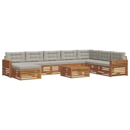 Комплекти дивани с възглавница 9 pcs Естествено и светло сиво