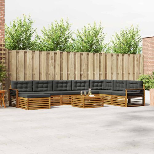 Комплекти дивани с възглавница 9 pcs Натурален и Антрацит