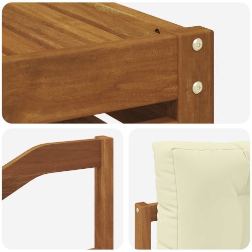 Комплекти дивани 9 pcs Натурален и Крема Солидно акациево дърво